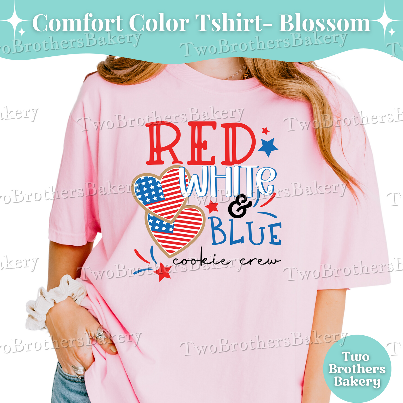 Red White and Blue Cookie Crew Shirt, 4th of July Baking Tee, Patriotic Cookie Baker Shirt, Comfort Colors T-Shirt, USA Bakery Top, S-4XL