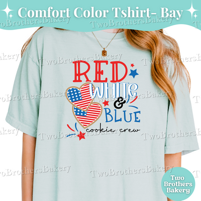 Red White and Blue Cookie Crew Shirt, 4th of July Baking Tee, Patriotic Cookie Baker Shirt, Comfort Colors T-Shirt, USA Bakery Top, S-4XL