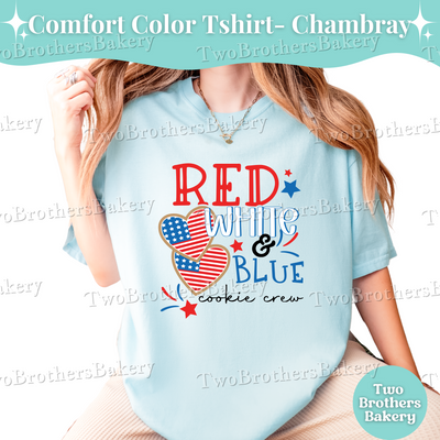 Red White and Blue Cookie Crew Shirt, 4th of July Baking Tee, Patriotic Cookie Baker Shirt, Comfort Colors T-Shirt, USA Bakery Top, S-4XL