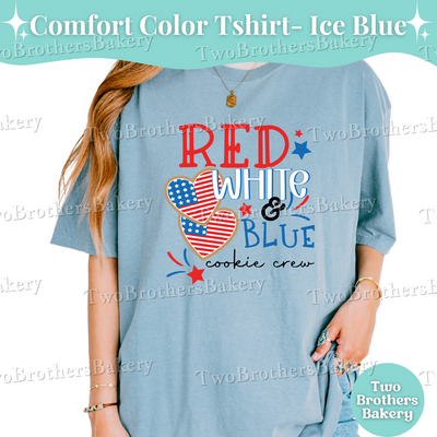 Red White and Blue Cookie Crew Shirt, 4th of July Baking Tee, Patriotic Cookie Baker Shirt, Comfort Colors T-Shirt, USA Bakery Top, S-4XL