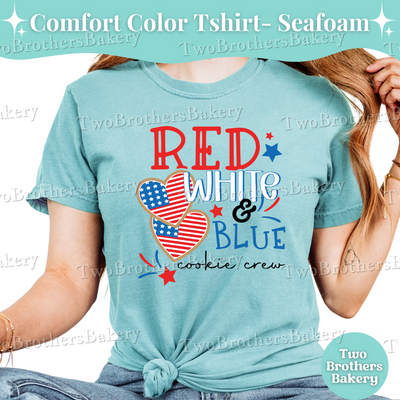 Red White and Blue Cookie Crew Shirt, 4th of July Baking Tee, Patriotic Cookie Baker Shirt, Comfort Colors T-Shirt, USA Bakery Top, S-4XL