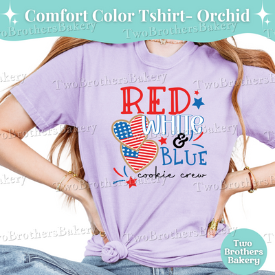 Red White and Blue Cookie Crew Shirt, 4th of July Baking Tee, Patriotic Cookie Baker Shirt, Comfort Colors T-Shirt, USA Bakery Top, S-4XL