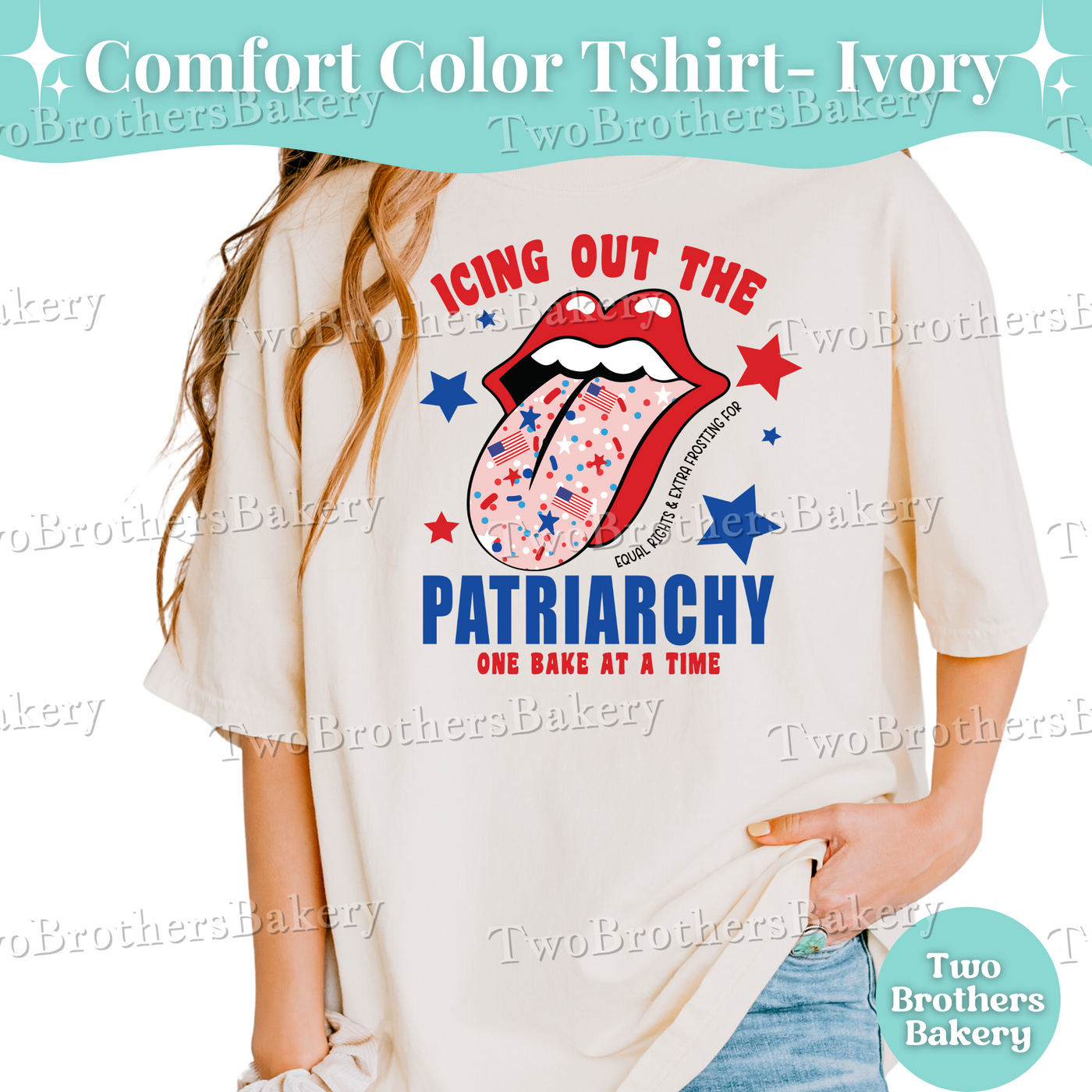 Patriotic Baking T-shirt, Unisex Tee for 4th of July, Icing Out the Patriarchy, Bakers Against Trump, Baker Shirt, Red White Blue Baking