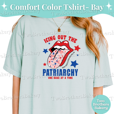 Patriotic Baking T-shirt, Unisex Tee for 4th of July, Icing Out the Patriarchy, Bakers Against Trump, Baker Shirt, Red White Blue Baking