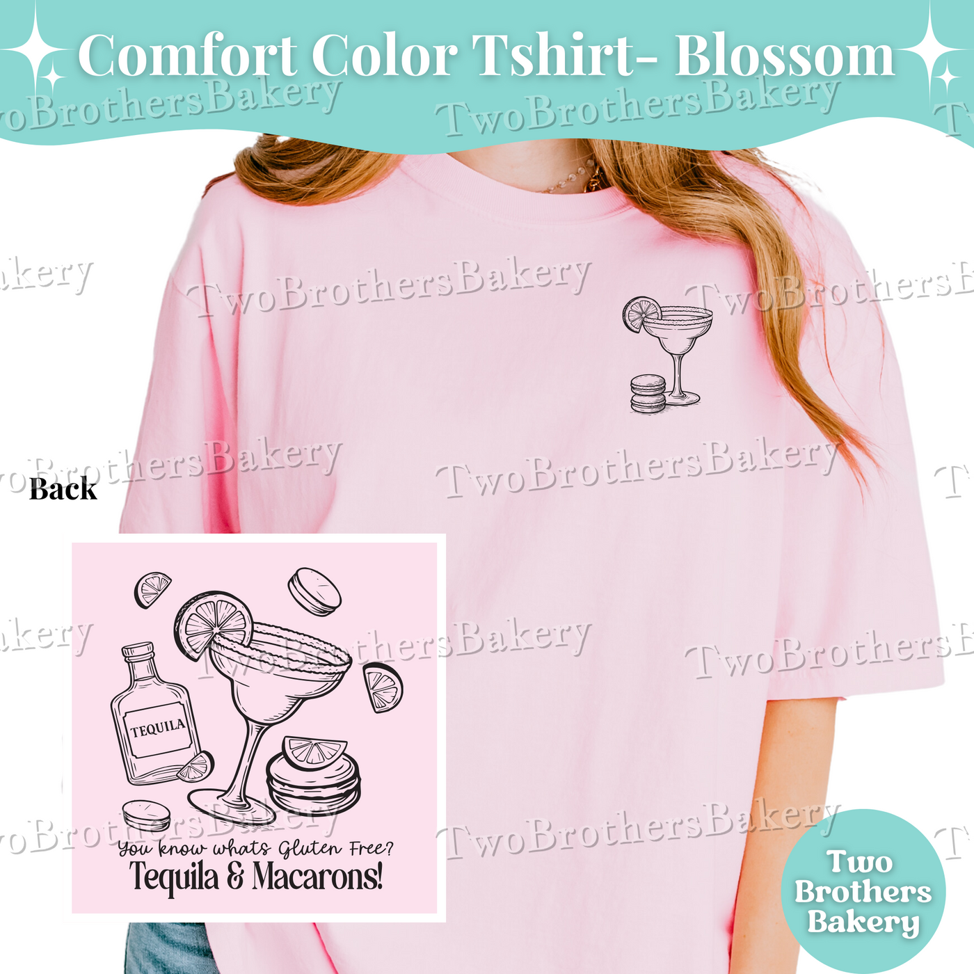 Tequila and Macarons T-Shirt, Gluten Free Baker Tee, Funny Margarita Shirt,  Macaron Lover Gift, Celiac Disease Gift Idea, Baking Humor Tee