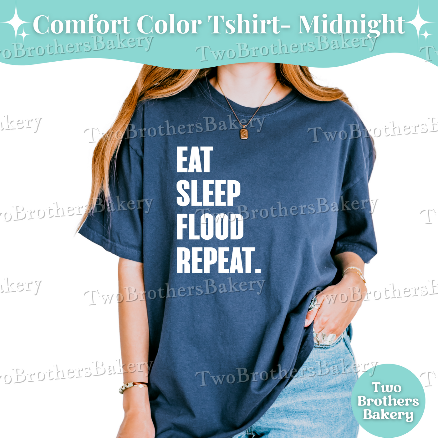 Eat Sleep Flood Repeat Shirt, Cookie Decorating Shirt, Funny Cookie Baker Tee, Baking Shirt, Royal Icing Cookie Shirt, Gift for Cookiers