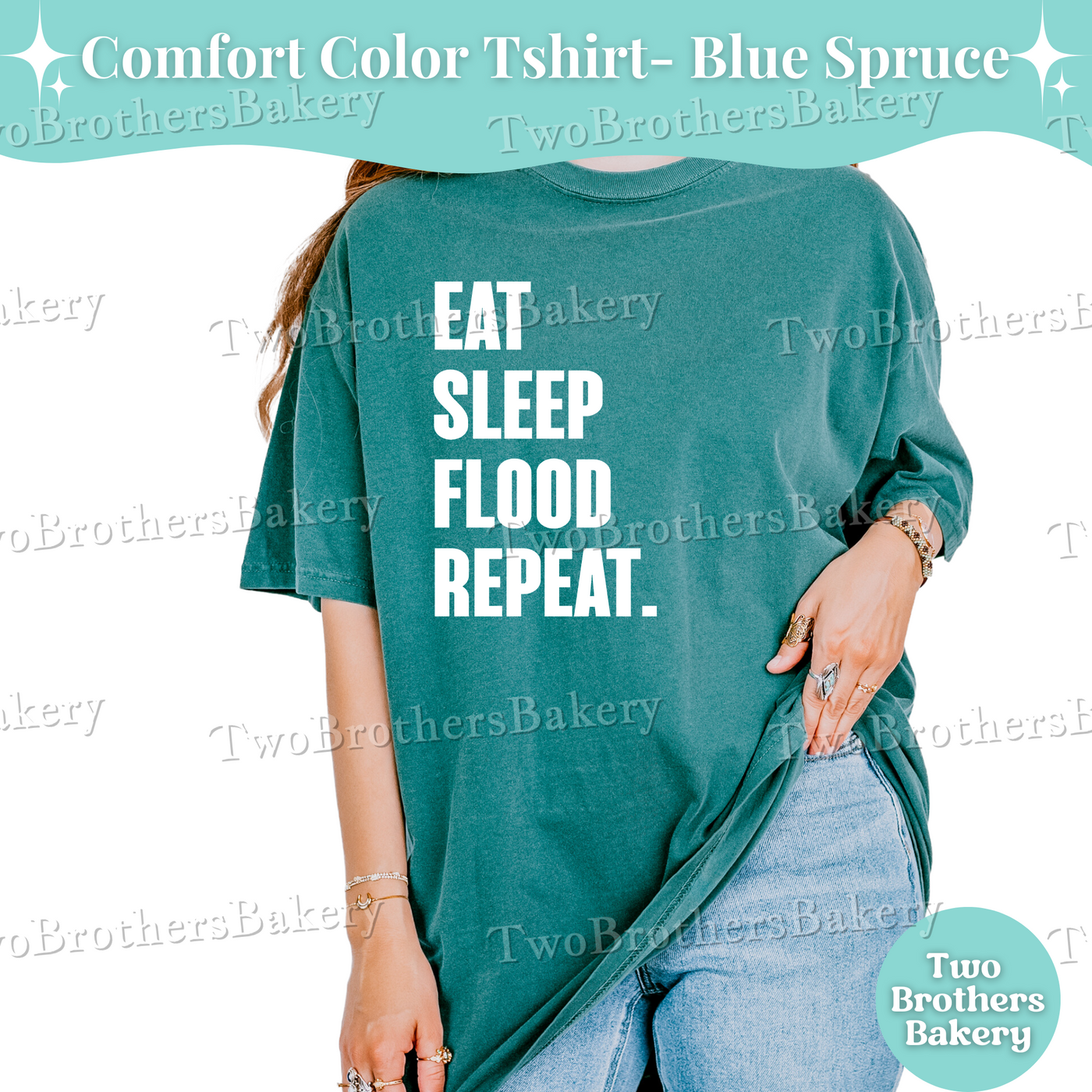 Eat Sleep Flood Repeat Shirt, Cookie Decorating Shirt, Funny Cookie Baker Tee, Baking Shirt, Royal Icing Cookie Shirt, Gift for Cookiers
