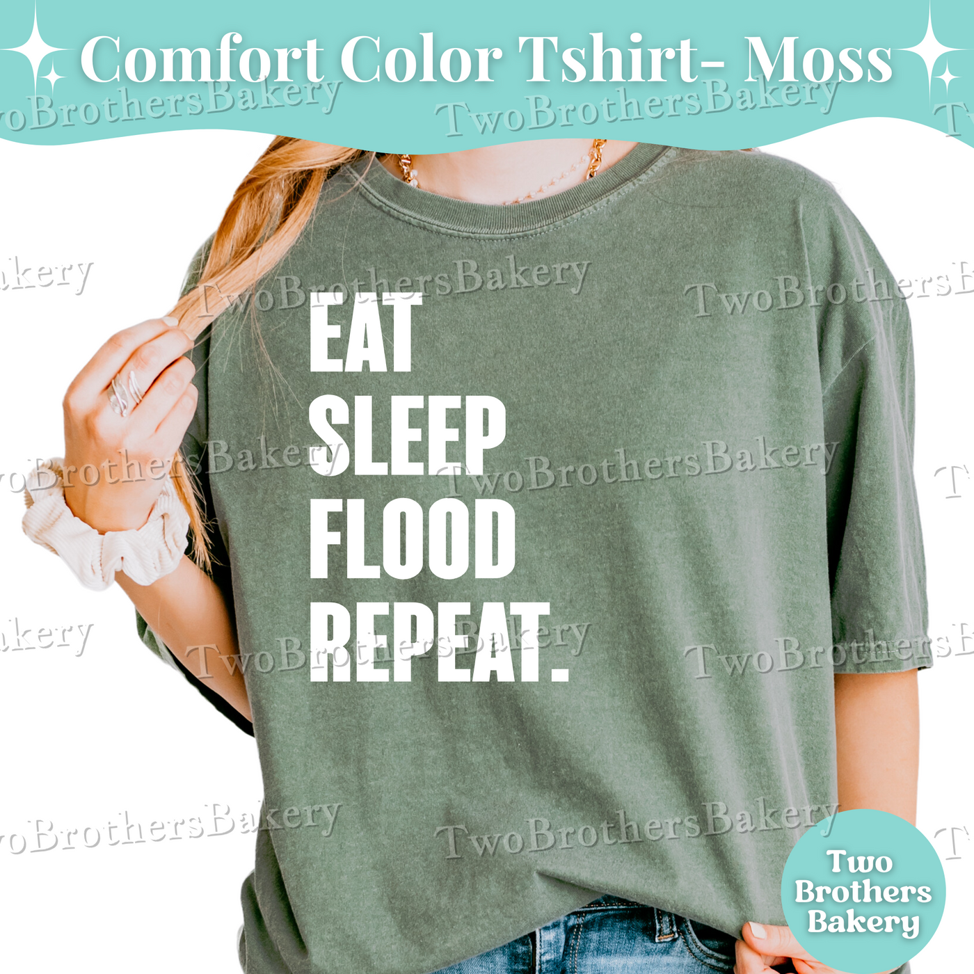 Eat Sleep Flood Repeat Shirt, Cookie Decorating Shirt, Funny Cookie Baker Tee, Baking Shirt, Royal Icing Cookie Shirt, Gift for Cookiers