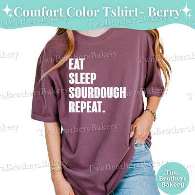 Eat Sleep Sourdough Repeat Shirt, Sourdough Baker Shirt, Bakery Tee, Sourdough Bread Lover Gift, Cottage Bakery Uniform, Bread Baking Shirt