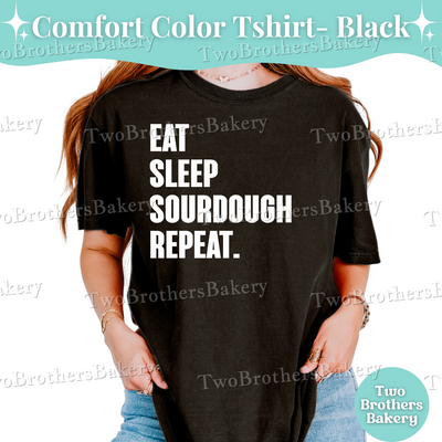 Eat Sleep Sourdough Repeat Shirt, Sourdough Baker Shirt, Bakery Tee, Sourdough Bread Lover Gift, Cottage Bakery Uniform, Bread Baking Shirt