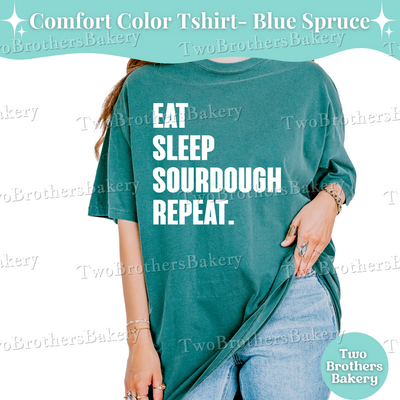 Eat Sleep Sourdough Repeat Shirt, Sourdough Baker Shirt, Bakery Tee, Sourdough Bread Lover Gift, Cottage Bakery Uniform, Bread Baking Shirt