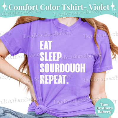 Eat Sleep Sourdough Repeat Shirt, Sourdough Baker Shirt, Bakery Tee, Sourdough Bread Lover Gift, Cottage Bakery Uniform, Bread Baking Shirt