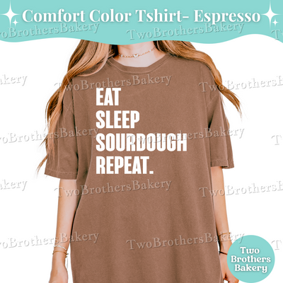 Eat Sleep Sourdough Repeat Shirt, Sourdough Baker Shirt, Bakery Tee, Sourdough Bread Lover Gift, Cottage Bakery Uniform, Bread Baking Shirt