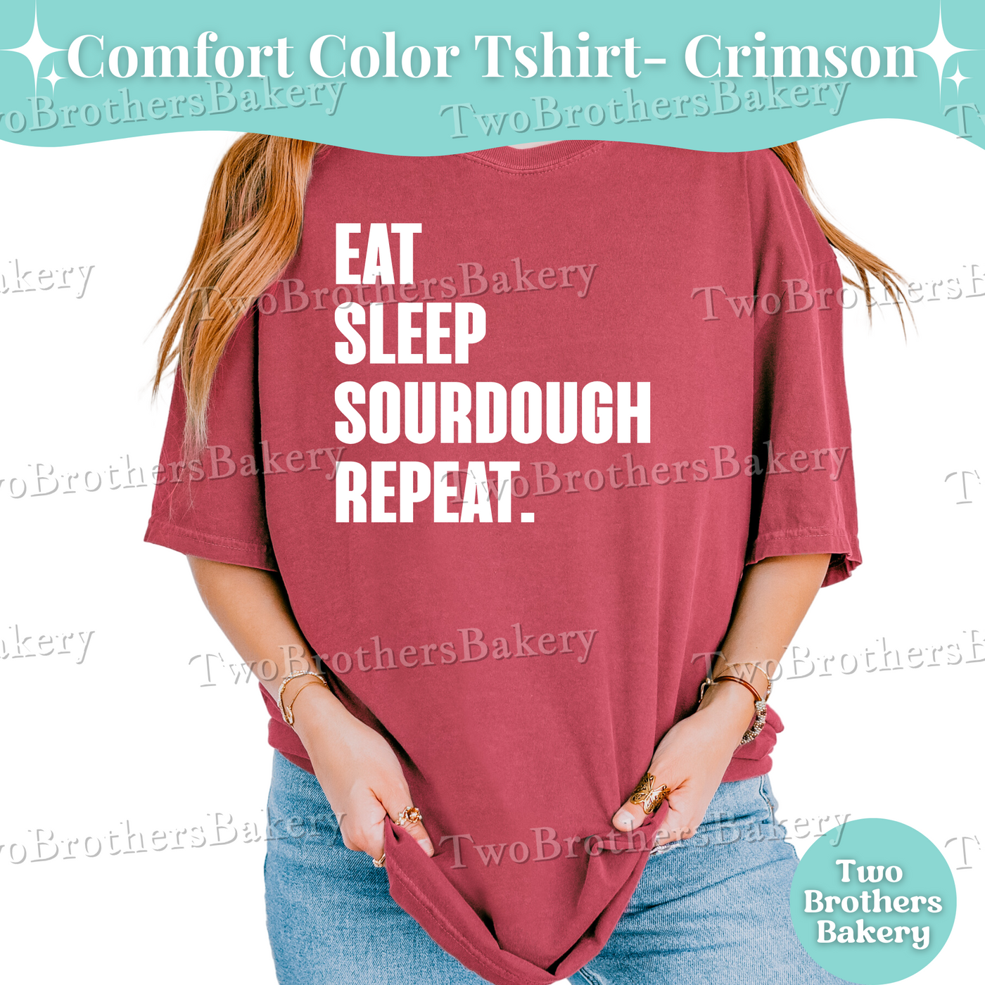 Eat Sleep Sourdough Repeat Shirt, Sourdough Baker Shirt, Bakery Tee, Sourdough Bread Lover Gift, Cottage Bakery Uniform, Bread Baking Shirt