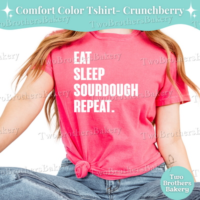 Eat Sleep Sourdough Repeat Shirt, Sourdough Baker Shirt, Bakery Tee, Sourdough Bread Lover Gift, Cottage Bakery Uniform, Bread Baking Shirt