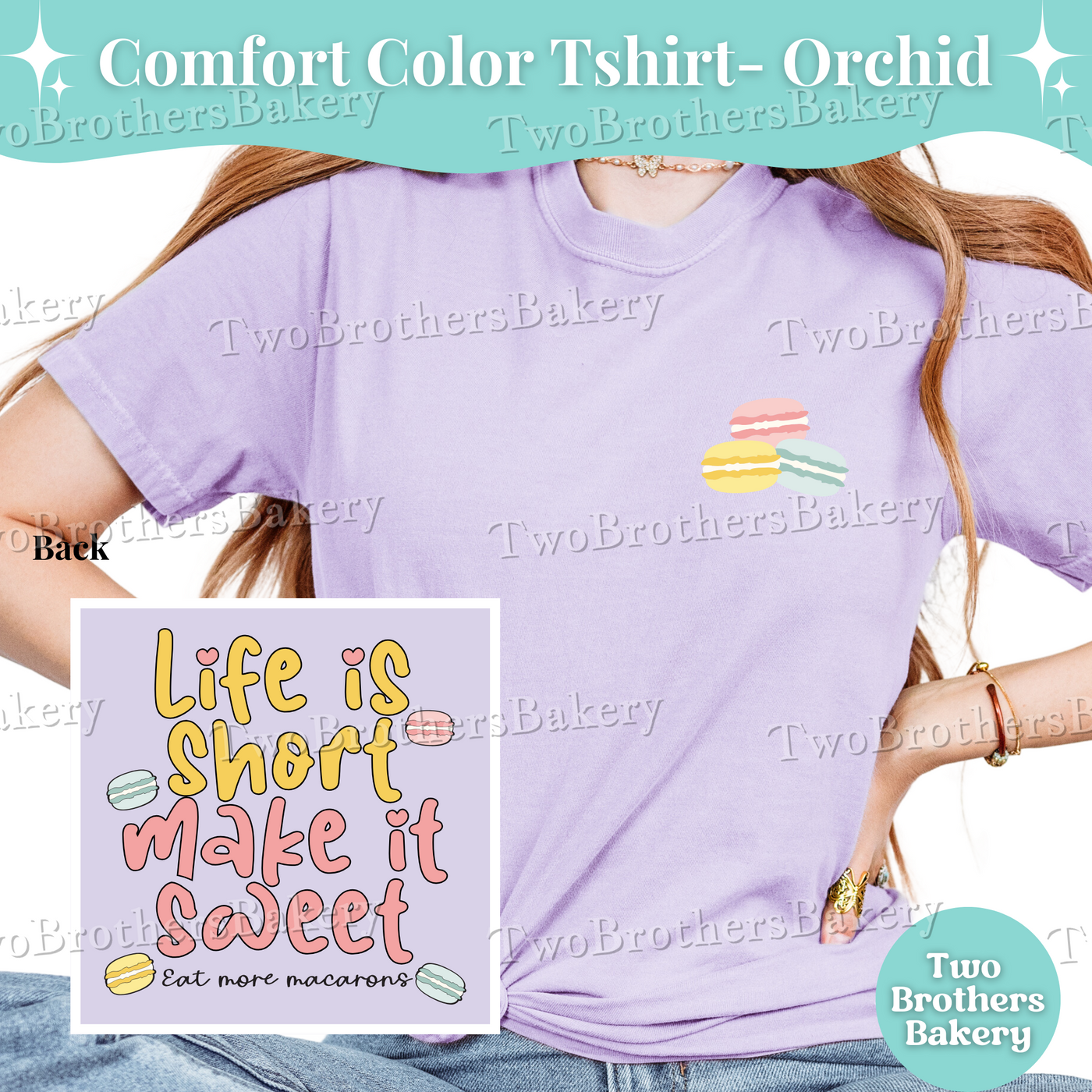 Macaron Baker Tshirt, Baking Shirt, Macaron Lover Tee, Macaron Baker Gift, Bakery Tshirt, Cottage Bakery Gift, Life is Short Make it Sweet