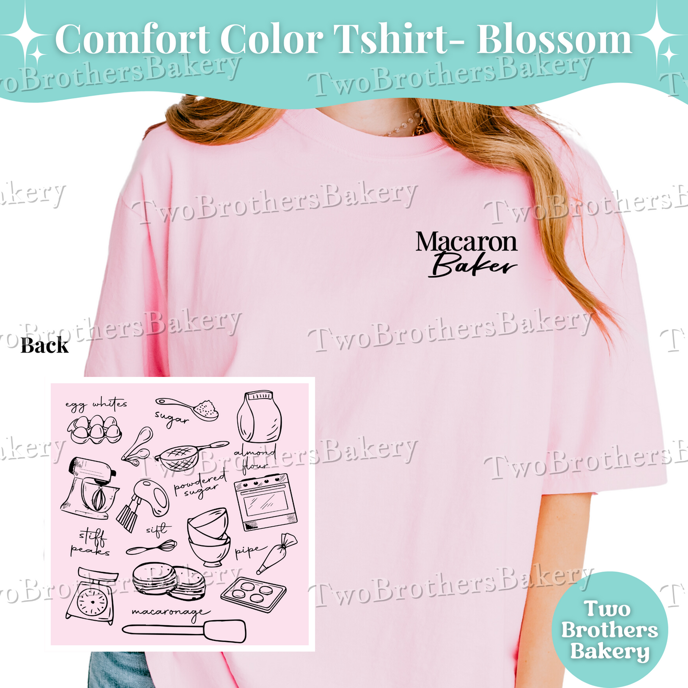 Macaron Baker Tshirt, Baking Shirt, Macaron Lover Tee, Macaron Baker Gift, Bakery Tshirt, Cottage Bakery Gift, Macaron Collage, Baking Tee
