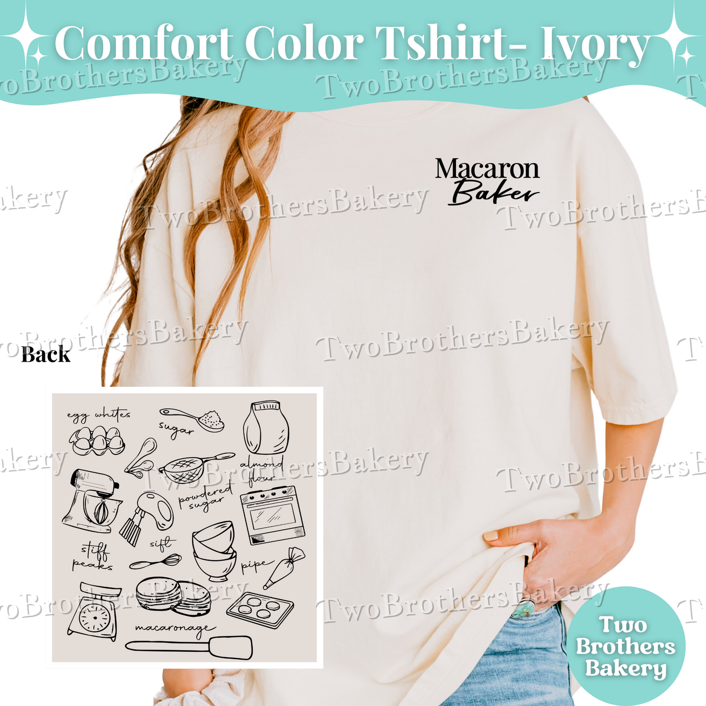 Macaron Baker Tshirt, Baking Shirt, Macaron Lover Tee, Macaron Baker Gift, Bakery Tshirt, Cottage Bakery Gift, Macaron Collage, Baking Tee
