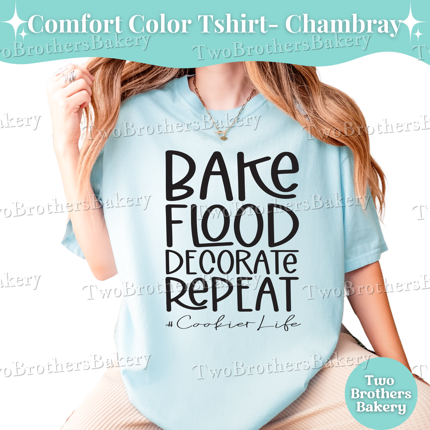 Bake Flood Decorate Repeat Shirt, Cookie Artist Shirt, Cookie T-Shirt, Cookie Decorator Gift, Cookier Life Tee, Cookie Artist Gift Ideas