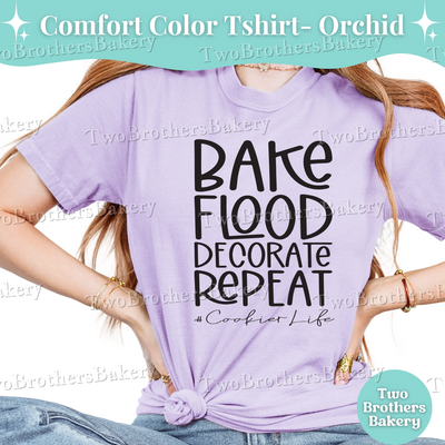 Bake Flood Decorate Repeat Shirt, Cookie Artist Shirt, Cookie T-Shirt, Cookie Decorator Gift, Cookier Life Tee, Cookie Artist Gift Ideas