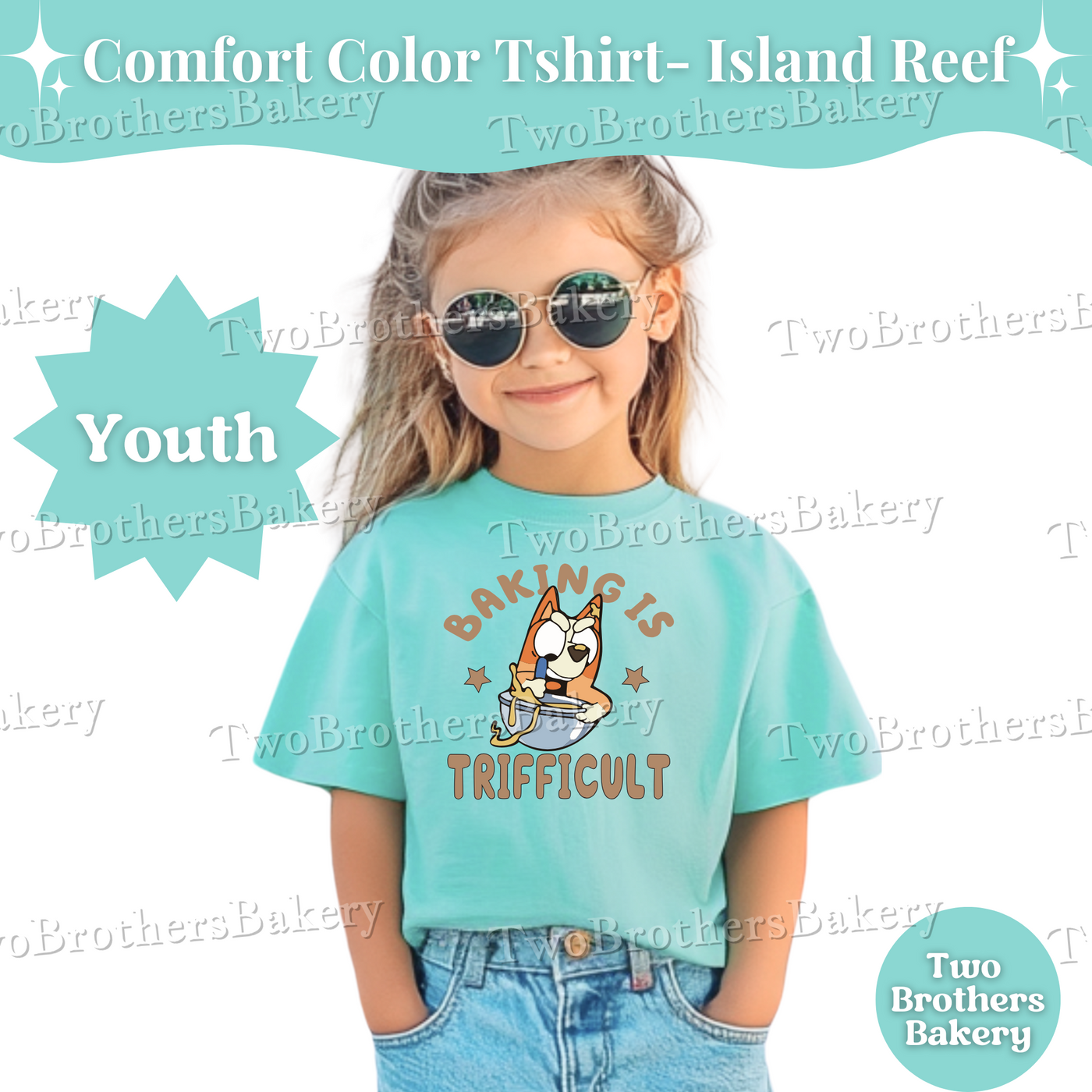 Kids Trifficu!t Shirt, Youth Baker Tee, Baking Helper Tee, Mini Baker Gift, Matching Baking Shirts, B!uey Inspired Tee, Mini Chef Tee