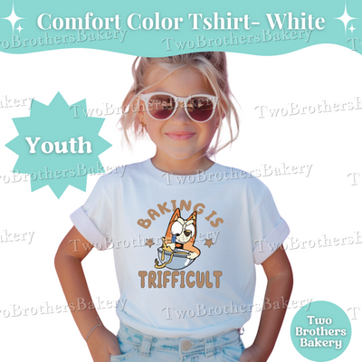 Kids Trifficu!t Shirt, Youth Baker Tee, Baking Helper Tee, Mini Baker Gift, Matching Baking Shirts, B!uey Inspired Tee, Mini Chef Tee