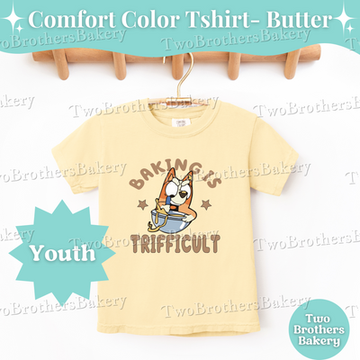 Kids Trifficu!t Shirt, Youth Baker Tee, Baking Helper Tee, Mini Baker Gift, Matching Baking Shirts, B!uey Inspired Tee, Mini Chef Tee