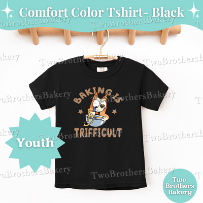 Kids Trifficu!t Shirt, Youth Baker Tee, Baking Helper Tee, Mini Baker Gift, Matching Baking Shirts, B!uey Inspired Tee, Mini Chef Tee