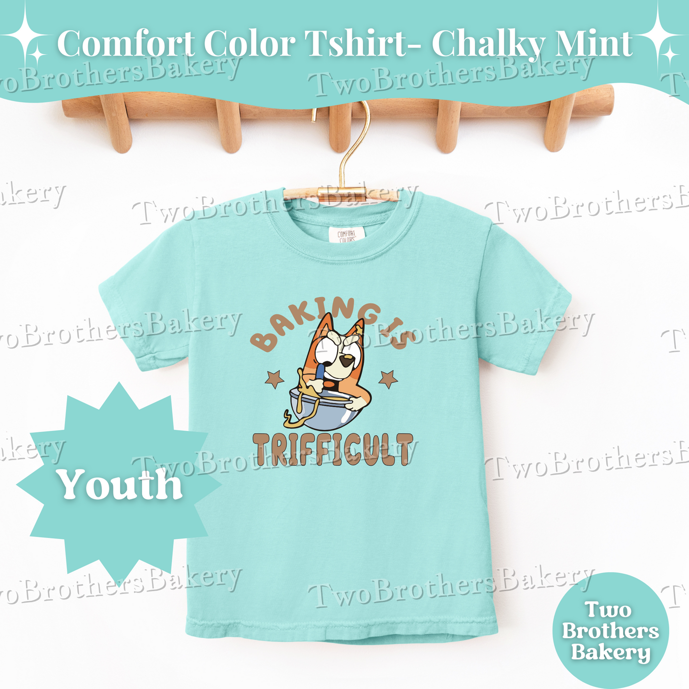 Kids Trifficu!t Shirt, Youth Baker Tee, Baking Helper Tee, Mini Baker Gift, Matching Baking Shirts, B!uey Inspired Tee, Mini Chef Tee