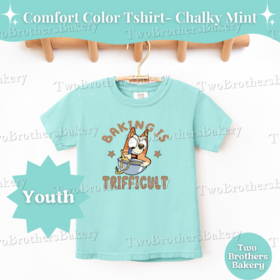 Kids Trifficu!t Shirt, Youth Baker Tee, Baking Helper Tee, Mini Baker Gift, Matching Baking Shirts, B!uey Inspired Tee, Mini Chef Tee