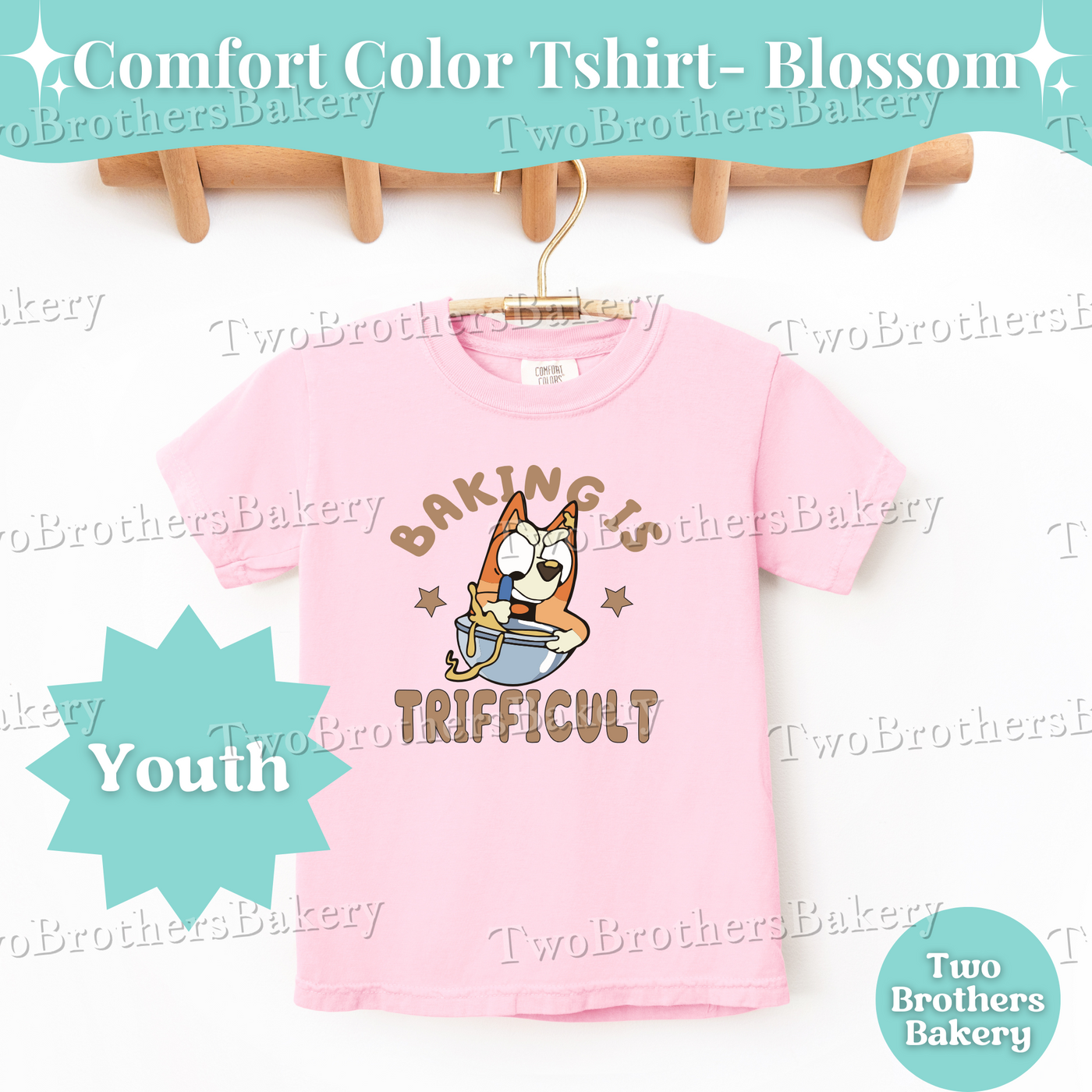 Kids Trifficu!t Shirt, Youth Baker Tee, Baking Helper Tee, Mini Baker Gift, Matching Baking Shirts, B!uey Inspired Tee, Mini Chef Tee