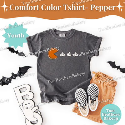 Kids Pac Man Pie Shirt, Thanksgiving Baking Tee, Fall Lover Top, Matching Family Baking Outfits, Pie Helper Shirt, Pie Baker Tee, Mini Baker