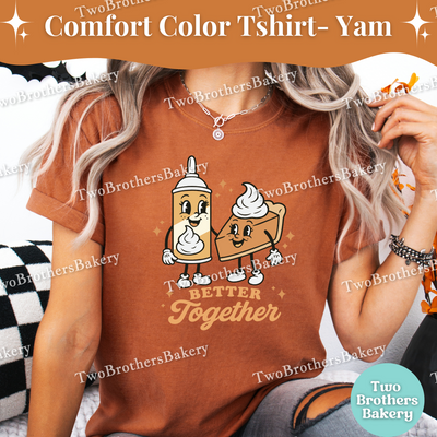 Better Together Tee, Thanksgiving Baking Shirt, Pumpkin Pie Whipped Cream, Fall Baking Tee, Retro Thanksgiving Pie Tee, Family Matching Pie