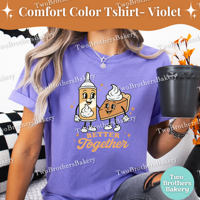 Better Together Tee, Thanksgiving Baking Shirt, Pumpkin Pie Whipped Cream, Fall Baking Tee, Retro Thanksgiving Pie Tee, Family Matching Pie