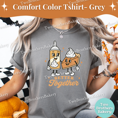 Better Together Tee, Thanksgiving Baking Shirt, Pumpkin Pie Whipped Cream, Fall Baking Tee, Retro Thanksgiving Pie Tee, Family Matching Pie