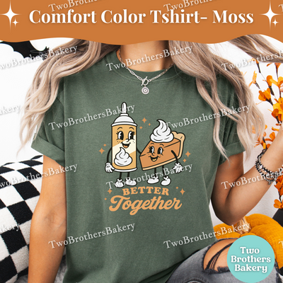 Better Together Tee, Thanksgiving Baking Shirt, Pumpkin Pie Whipped Cream, Fall Baking Tee, Retro Thanksgiving Pie Tee, Family Matching Pie