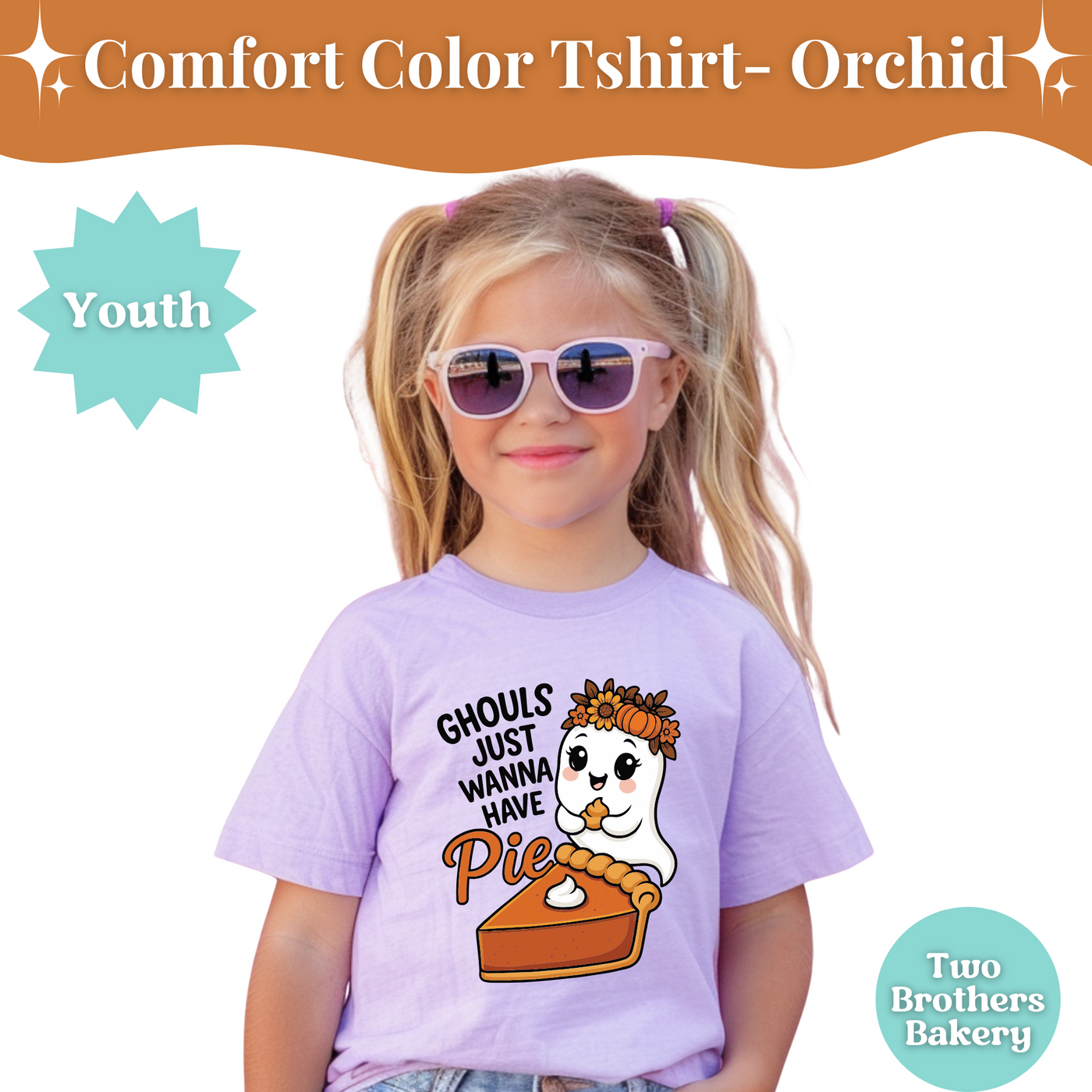 Ghouls Just Wanna Have Pie, Kids Fall Baking Shir, Kids Halloween Tee, Pumpkin Pie Lover Youth T-Shirt, Cute Thanksgiving Baking Outfit