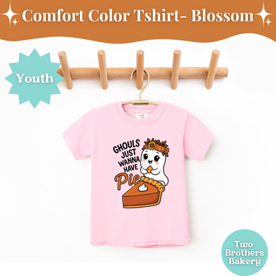 Ghouls Just Wanna Have Pie, Kids Fall Baking Shir, Kids Halloween Tee, Pumpkin Pie Lover Youth T-Shirt, Cute Thanksgiving Baking Outfit