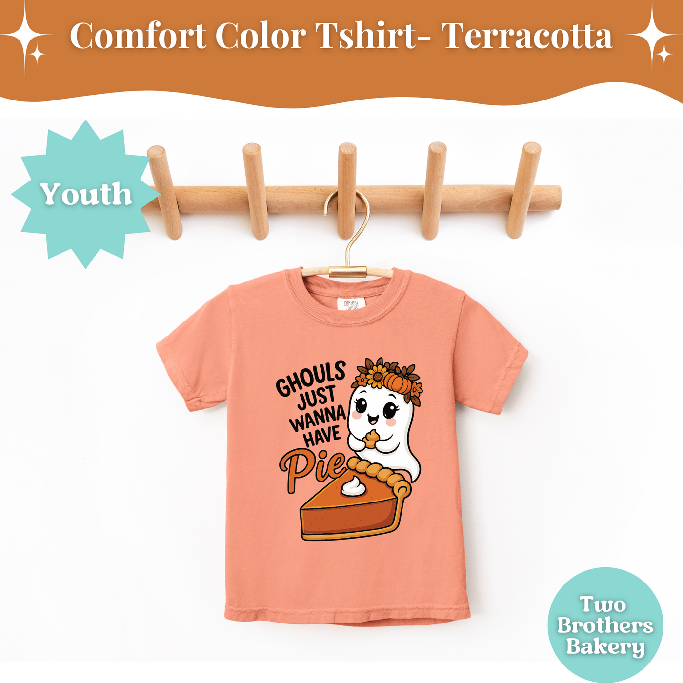 Ghouls Just Wanna Have Pie, Kids Fall Baking Shir, Kids Halloween Tee, Pumpkin Pie Lover Youth T-Shirt, Cute Thanksgiving Baking Outfit