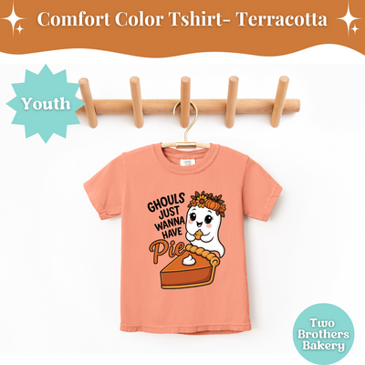 Ghouls Just Wanna Have Pie, Kids Fall Baking Shir, Kids Halloween Tee, Pumpkin Pie Lover Youth T-Shirt, Cute Thanksgiving Baking Outfit