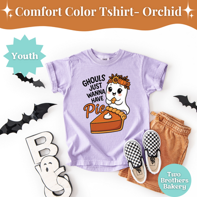 Ghouls Just Wanna Have Pie, Kids Fall Baking Shir, Kids Halloween Tee, Pumpkin Pie Lover Youth T-Shirt, Cute Thanksgiving Baking Outfit