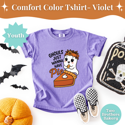 Ghouls Just Wanna Have Pie, Kids Fall Baking Shir, Kids Halloween Tee, Pumpkin Pie Lover Youth T-Shirt, Cute Thanksgiving Baking Outfit