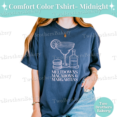 Meltdowns Macarons Margaritas Shirt, Comfort Colors Baker Tee, Funny Macaron T-Shirt, Summer Baking Shirt, Cottage Bakery Gift, Macaron Mom