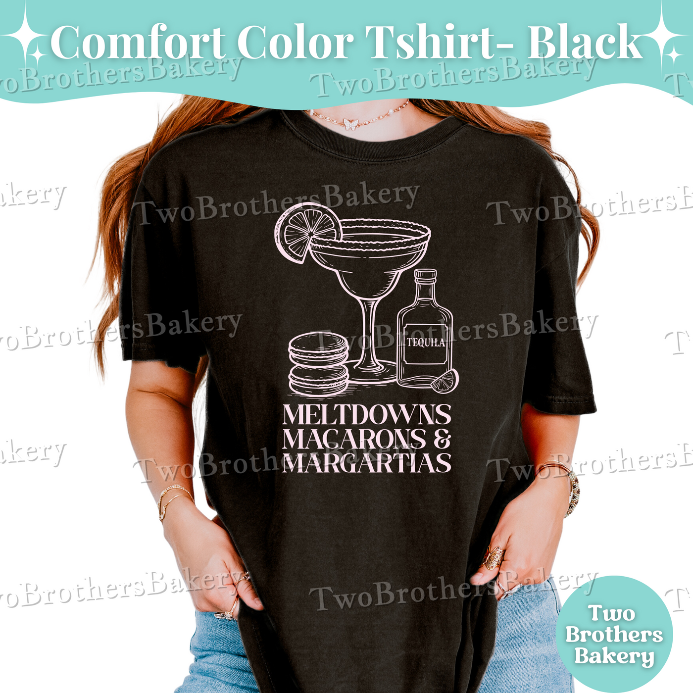 Meltdowns Macarons Margaritas Shirt, Comfort Colors Baker Tee, Funny Macaron T-Shirt, Summer Baking Shirt, Cottage Bakery Gift, Macaron Mom