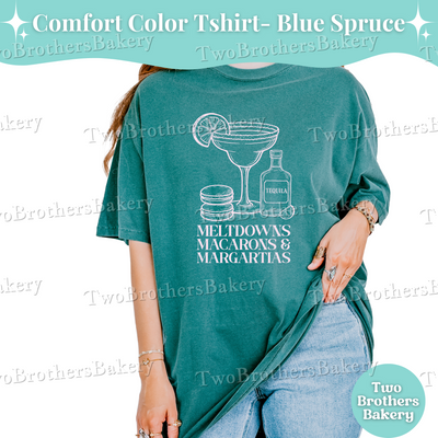 Meltdowns Macarons Margaritas Shirt, Comfort Colors Baker Tee, Funny Macaron T-Shirt, Summer Baking Shirt, Cottage Bakery Gift, Macaron Mom