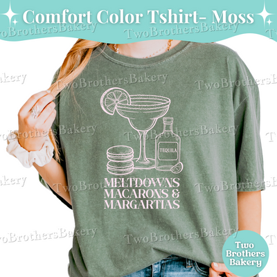 Meltdowns Macarons Margaritas Shirt, Comfort Colors Baker Tee, Funny Macaron T-Shirt, Summer Baking Shirt, Cottage Bakery Gift, Macaron Mom