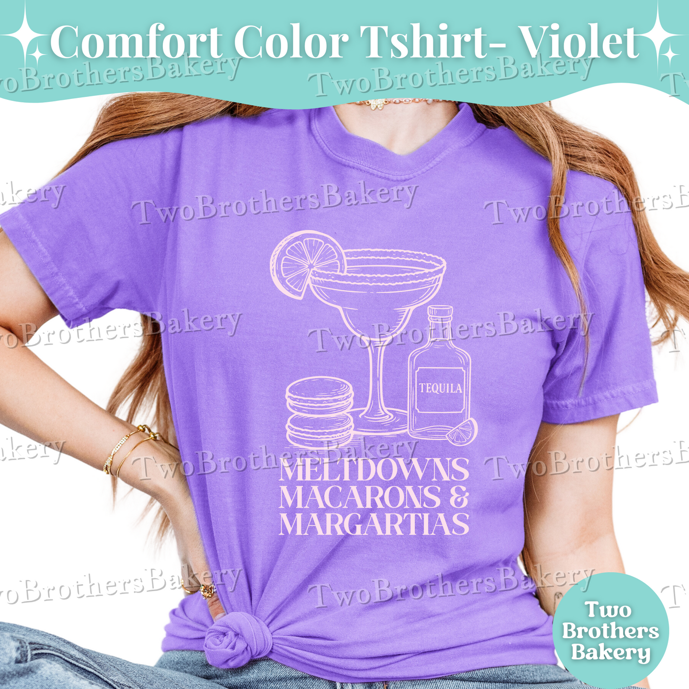 Meltdowns Macarons Margaritas Shirt, Comfort Colors Baker Tee, Funny Macaron T-Shirt, Summer Baking Shirt, Cottage Bakery Gift, Macaron Mom