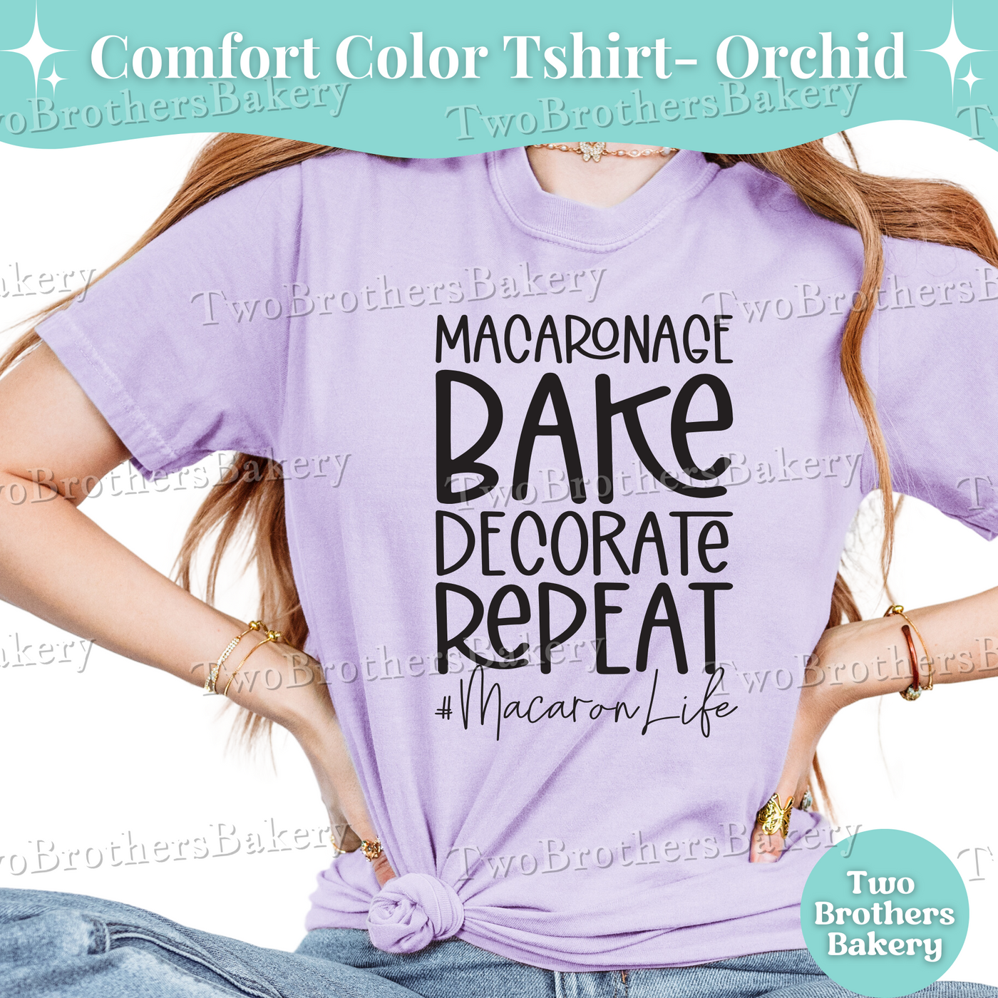 Macaronage Bake Decorate Repeat Shirt, Macaron Baker Tee, Comfort Colors T-Shirt, Cottage Bakery Shirt, Macaron Life Baking Tee, S-4XL