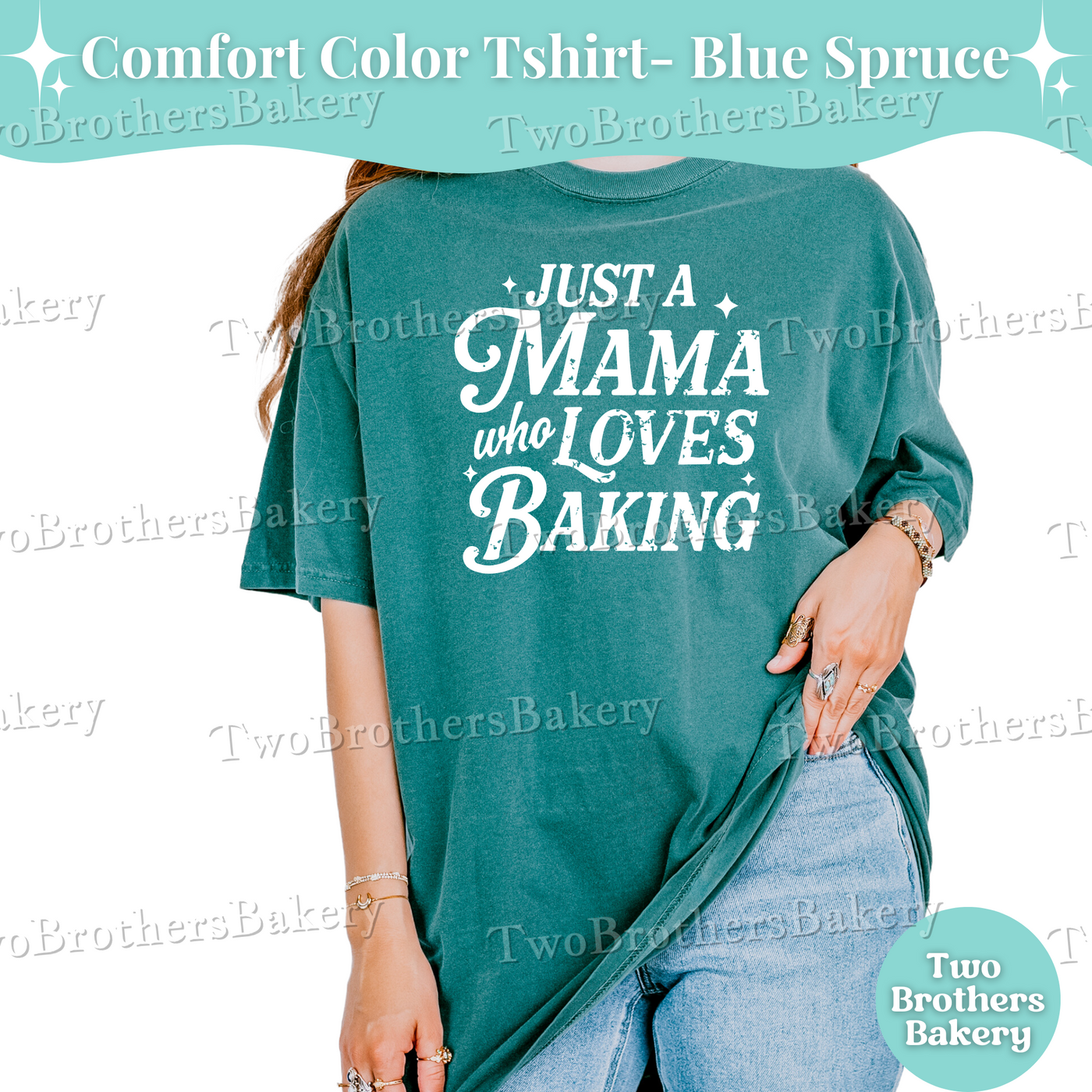 Just a Mama Who Loves Baking Shirt, Baking Mom Shirt, Mothers Day Gift for Bakers, Gift for Bakers, Oversized Baking Tee, Baking Mom Gift