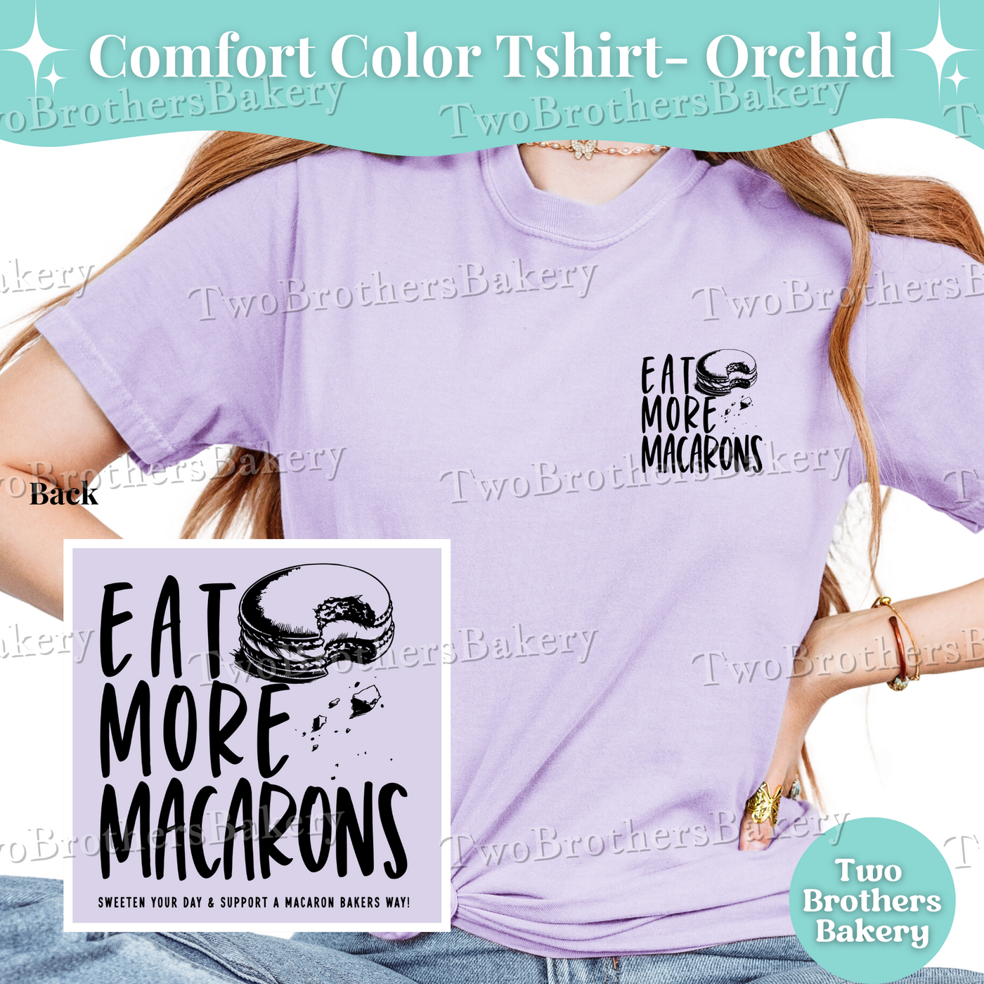 Eat More Macarons, Comfort Colors T-Shirt, Macaron Baker Shirt, Support Local Bakers, Cottage Bakery Tee, Macaron Lover Tshirt, Baking Tee